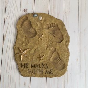 Footprints in the sand wall hanging
